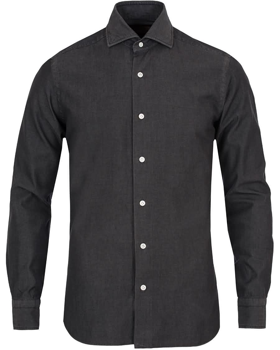 barba napoli dandylife denim slim fit shirt washed black Mote Kul dztui